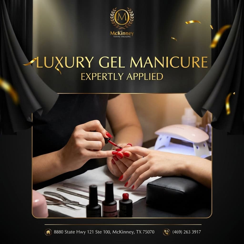 Professional gel manicure application at Milano McKinney for long-lasting gel nails