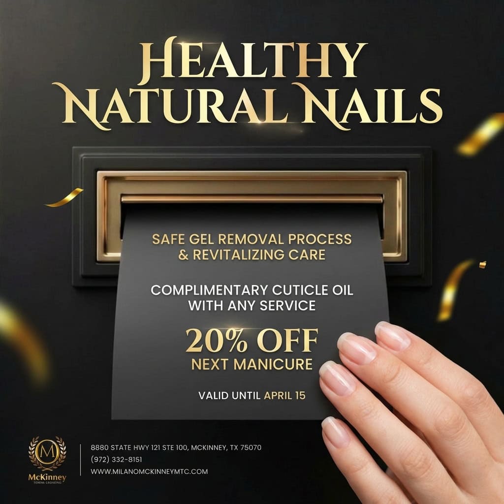 Healthy natural nails after safe gel nail removal process